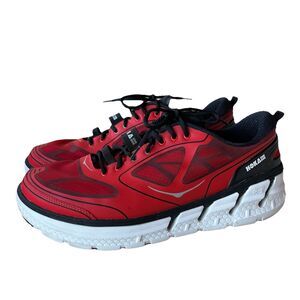 Hoka One One Conquest Red/ Black Men SZ 14 Running Hiking Trail Athletic Sneaker